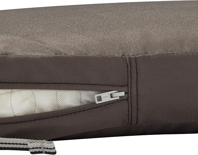 Classic Accessories Ravenna Water-Resistant 19 x 19 x 3 Inch Patio Seat Cushion, Dark Taupe, Chair Seat Cushion