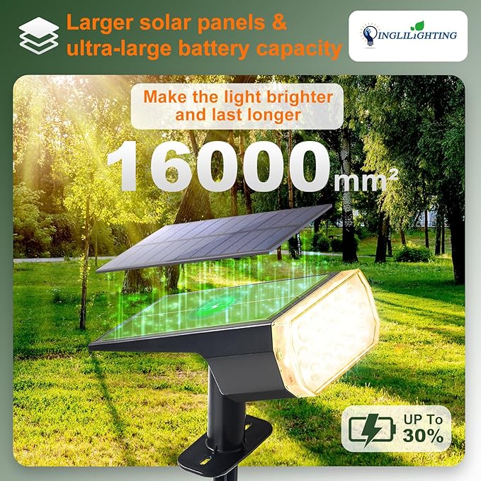 DINGLILIGHTING Waterproof Solar Lights Outdoor: IP65 Led Spot Light Decorations for Garden - 3 Lighting Modes Solar Powered for Yard - Dust to Dawn Uplighting Landscape Pathway Drive Patios 4PC Warm