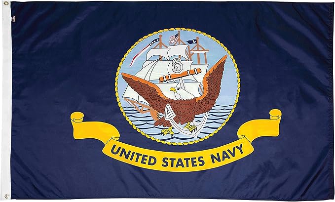 FlagSource U.S. Navy Nylon Military Flag, Made in The USA, 4x6'