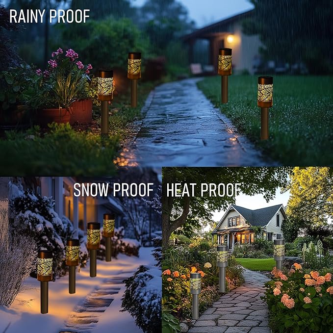 Dazzle Bright Solar Pathway Lights Outdoor, 12 Pack LED Warm White Waterproof Solar Powered Landscape Lights for Walkway Driveway Lawn Patio Yard Garden