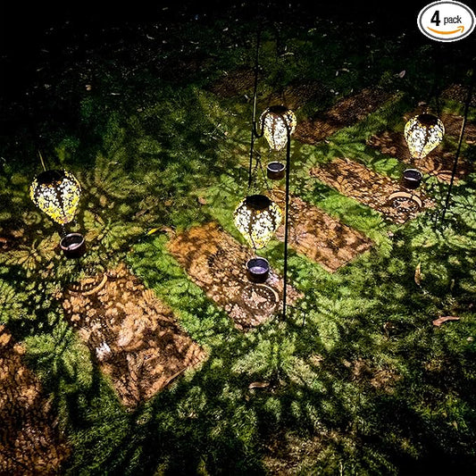 4-Pack Butterfly Decor Hot Air Balloon Solar Lantern – Outdoor Decorative Hanging Light for Garden Yard Patio Porch Lawn and Pathway – Unique Housewarming, Birthday Gift for Women Mom Grandma