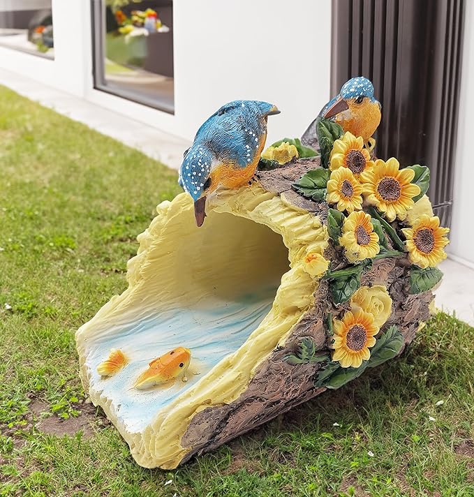 Hummingbird Gutter Extender Diverter, Decorative Downspout Extensions, Splash Block, Eco-Friendly Resin, 3"x4" Downspouts, Unique Garden Statue Ornament, Ideal Outdoor Decor Gift