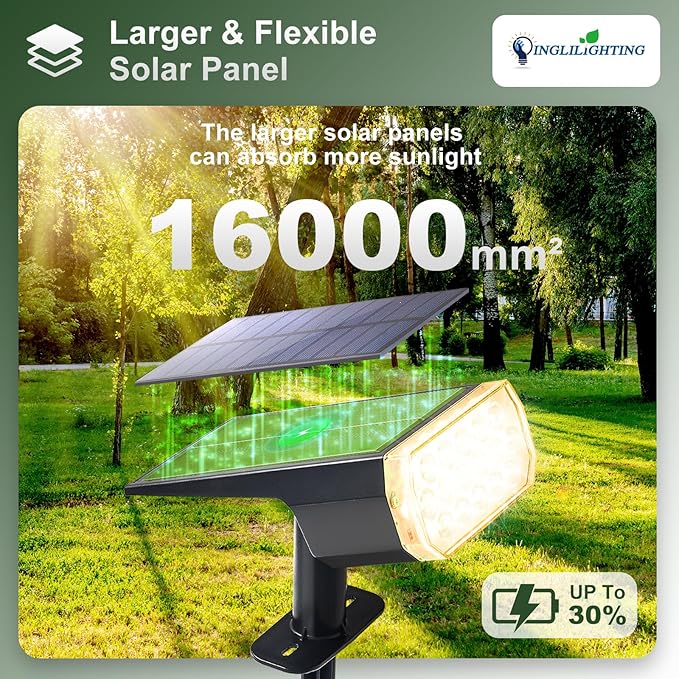DINGLILIGHTING Waterproof Solar Lights Outdoor: IP65 Led Spot Light Decorations for Garden - 3 Lighting Modes Solar Powered for Yard - Dust to Dawn Uplighting Landscape Pathway Drive Patios 6PC Warm