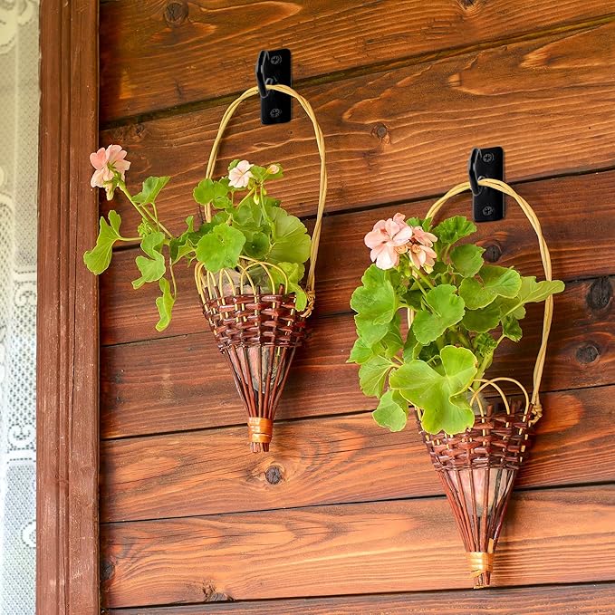 Ceiling Hooks for Hanging Plants: Iron Plant Bracket for Wall Mount - Metal Plant Hanger Indoor Hooks - 4 Pack