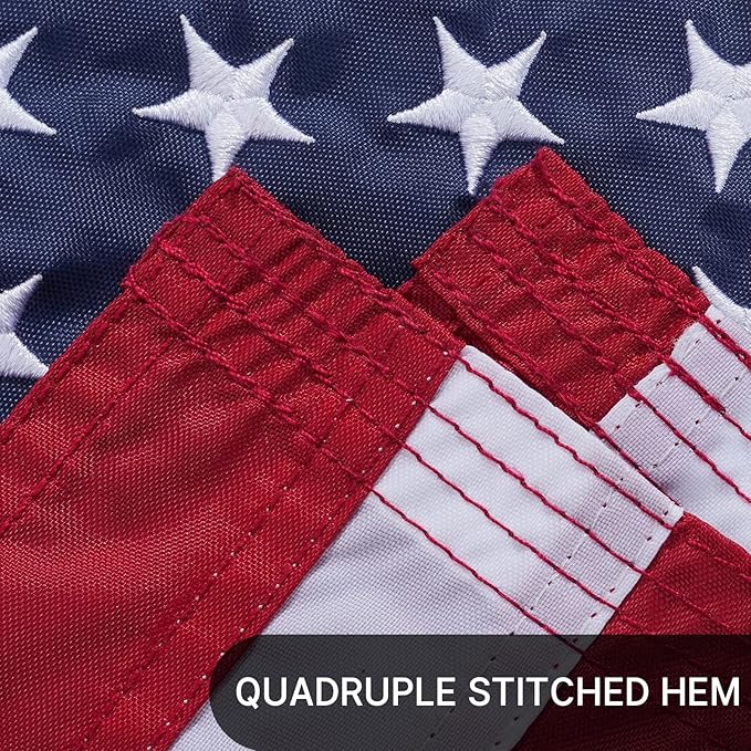 AZCOVER American Flag 16x24 Inch Boat Flag for Outside Made in USA Heavy Duty Nylon American Flags for Outdoor with Embroidered Stars Sewn Stripes and Brass Grommets All Weather Lasting United States