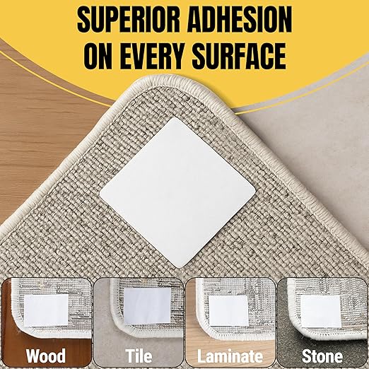 Double Sided Rug Tape [2 Inch x 30 yd] Carpet Tape for Securing Area Rugs to Carpets, Laminate, and Hardwood Floors, Easy to Remove and Restick Without Residue or Damage to Rug or Floor