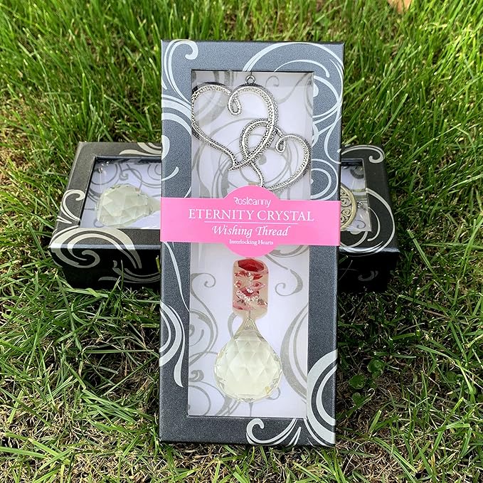 Crystal Garden Suncatcher Hanging Crystals Ornament for Window Rainbow Maker Prisms Home Decor Gift Boxed Sun Catcher Gift Idea for Mom Friends Grandma,Hearts