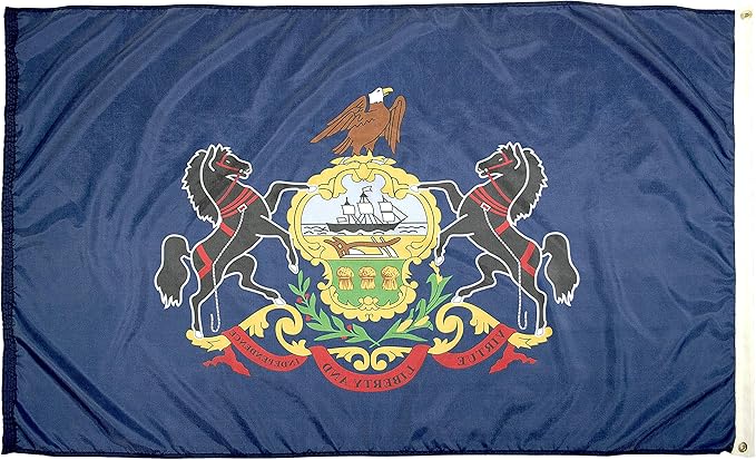 FlagSource Pennsylvania Nylon State Flag, Made in USA, 4x6'