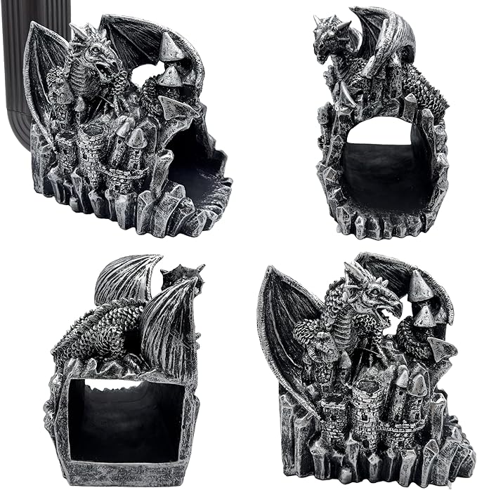 Dragon Gutter Diverter Rain, Outdoor Decor Sculpture, Garden Rain Downspout Diverter, Splash Block, Gutter Extender, Decorative Extension, Animal Statue,Eco-Friendly Resin, Fits 3x4 Downspouts