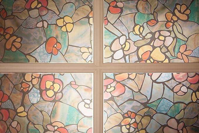 d-c-fix 346-0431-4PKA Self-Adhesive Privacy Glass Window Film,Venetian Garden, 17" x 78" Roll, 4-Pack with Applicator