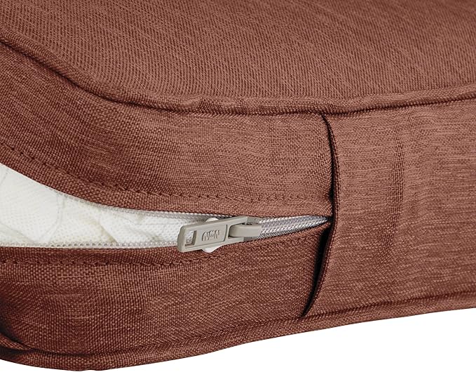 Classic Accessories Montlake Water-Resistant 21 x 20 x 4 Inch Patio Lounge Back Cushion, Heather Henna Red, Outdoor Loveseat Cushions