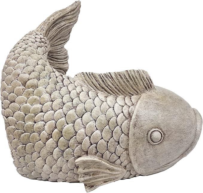 Real Fish Sculpture Gutter Diverter Rain,Eco-Friendly Resin Gutter Extender Diverter,Deco Gutter Extension Downspout, Splash Block, Perfect Rain Gutter Downspout Extension for 3"x4" Downspouts