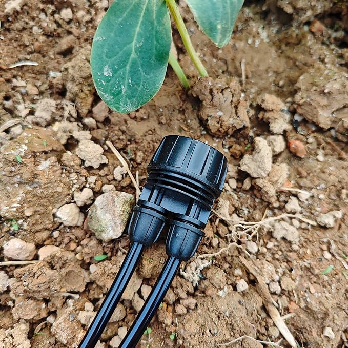 Drip Irrigation Hose Connectors,1/4 Inch Drip Irrigation Tubing x 3/4 FHT Swivel Lock Barbed Dual Hose Adapter, Convert 3/4" Garden Hose to 1/4" Drip Irrigation Parts-5 Pack