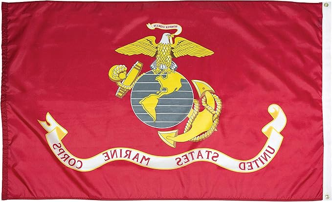 FlagSource U.S. Marine Corps Nylon Military Flag, Made in The USA, 4x6'