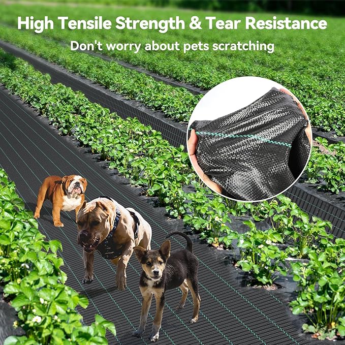 3ftx300ft Weed Barrier Landscape 3.2oz Fabric Heavy Duty, Woven Weed Control Cloth, Woven Geotextile Fabric for Underlayment, Gardening Ground, Commercial Driveway Weed Block Cover Mat