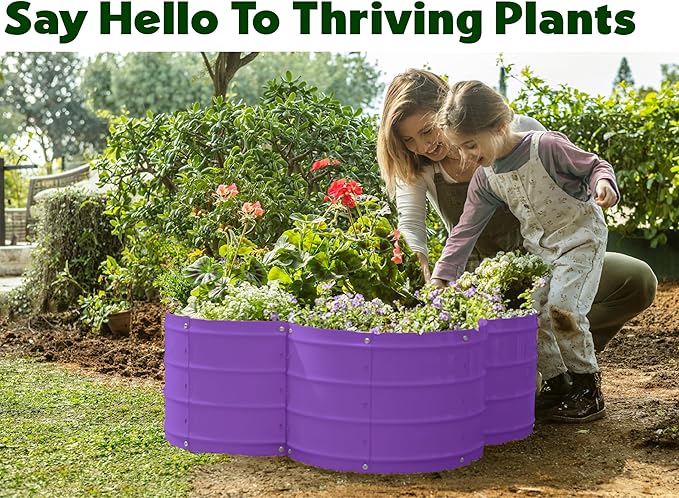 Galvanized Raised Garden Beds Outdoor // 3×3×1 ft Planter Raised Beds for Gardening, Vegetables, Flowers // Large Metal Garden Box (Purple) // Patented Tool-Free Design