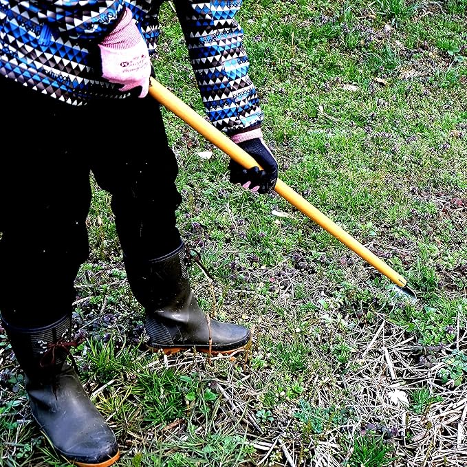 Garden Hoe Long Handle 43" Heavy Duty Japanese Stainless Steel, Made in JAPAN, Draw Hoe Weeding Tool, Stand Up Weeder Hand Tool