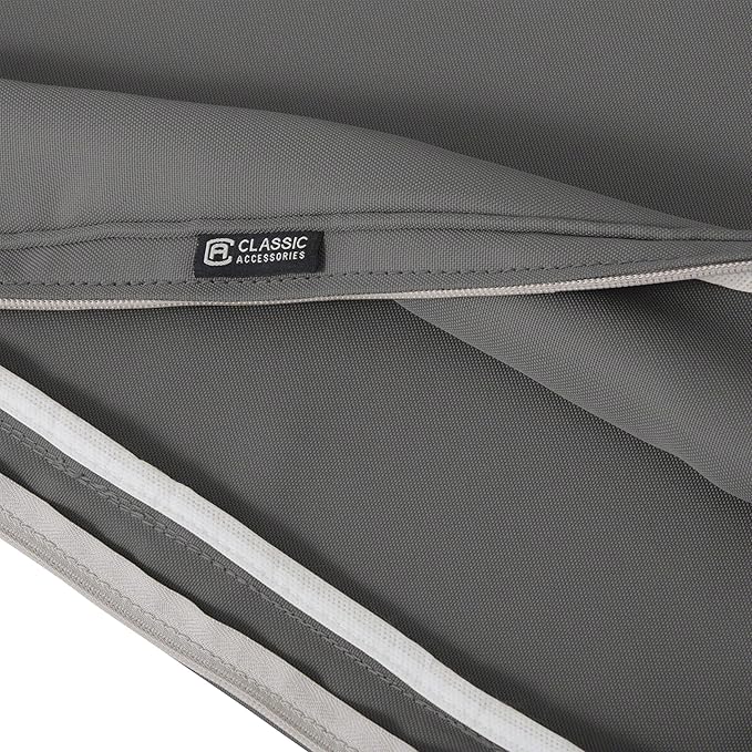 Classic Accessories Montlake Water-Resistant 25 x 18 x 4 Inch Patio Lounge Back Cushion, Light Charcoal Grey, Outdoor Loveseat Cushions