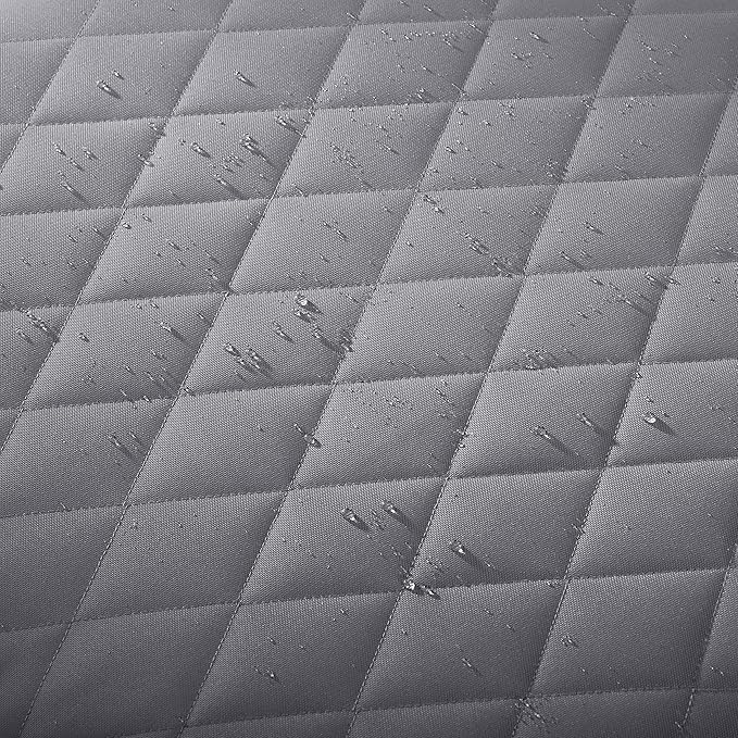 Classic Accessories Montlake FadeSafe Water-Resistant 21 x 20 x 4 Inch Wide Back Patio Quilted Lounge Cushion, Grey