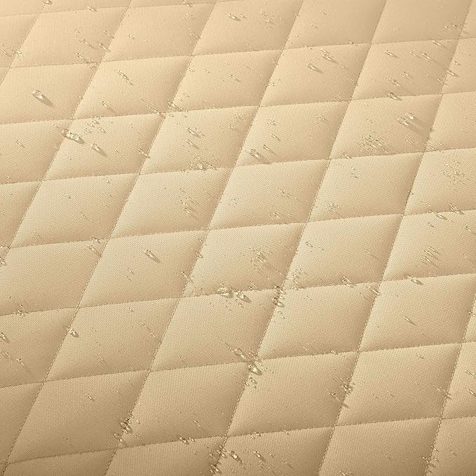 Classic Accessories Montlake FadeSafe Water-Resistant 25 x 22 x 4 Inch Wide Back Patio Quilted Lounge Cushion, Chamomile