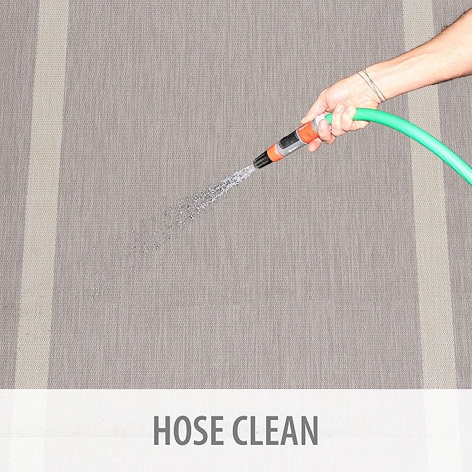 CAMILSON Outdoor Rug 9x12,Large Modern Outside Rugs for Patios Porches Waterproof Durable Washable Non-Shedding, Easy-to-Clean Indoor Outdoor Area Carpet (9 x 12, Bordered - Gray/White)