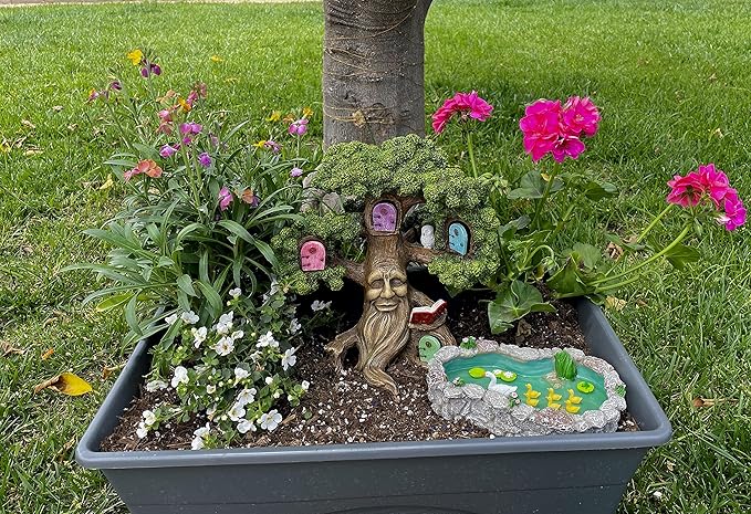 GlitZGlam Duck Pond -Mother and Ducklings! A Miniature Duck Pond for a Miniature Fairy Garden and Miniature Garden Accessories