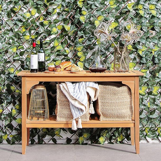 Cambridge Casual Indonesian Teak Auburn Outdoor Console Table, Natural